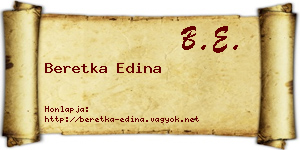 Beretka Edina névjegykártya