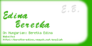 edina beretka business card